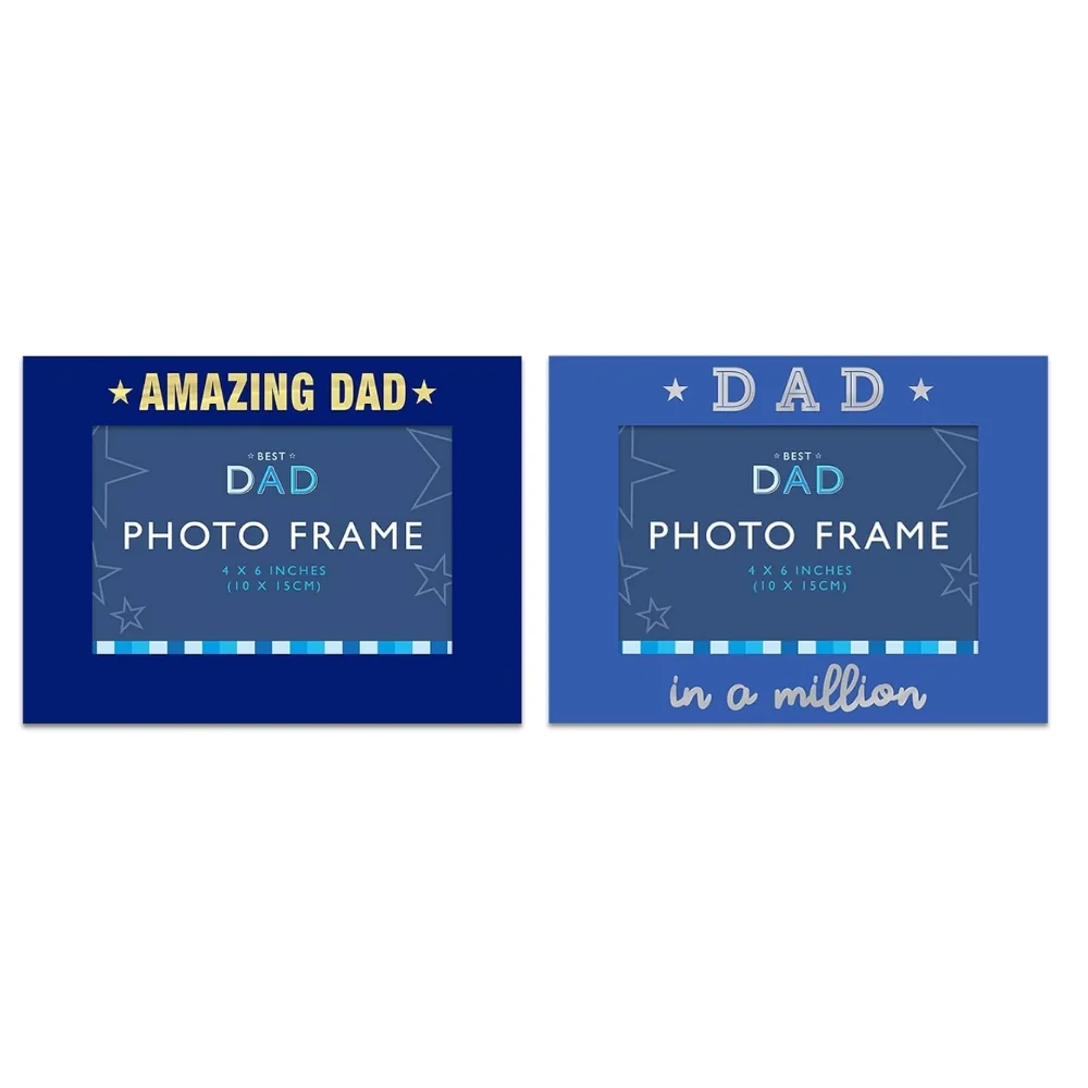 Father's Day Foiled Photo Frame | 4x6 Inch Blue Keepsake