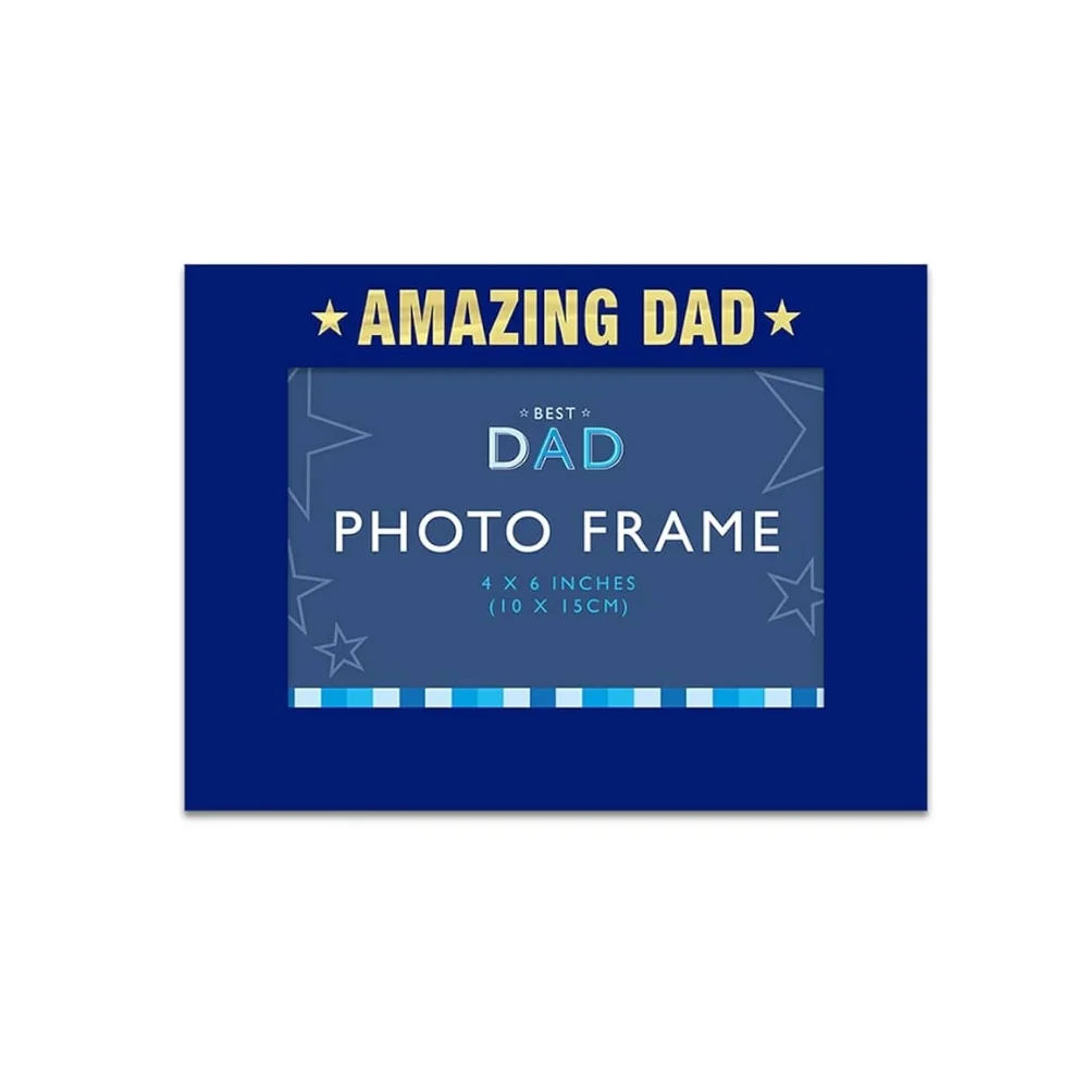 Father's Day Foiled Photo Frame | 4x6 Inch Blue Keepsake - Image 2