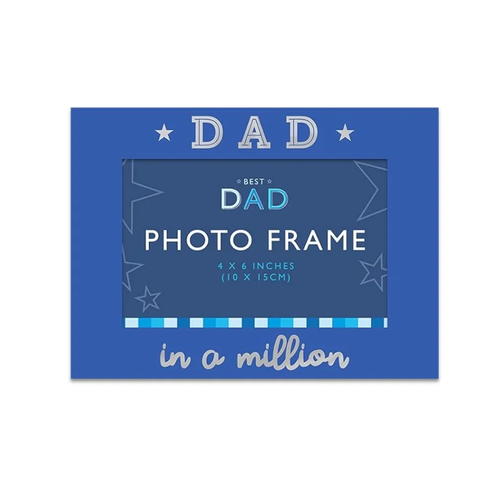 Father's Day Foiled Photo Frame | 4x6 Inch Blue Keepsake - Image 3