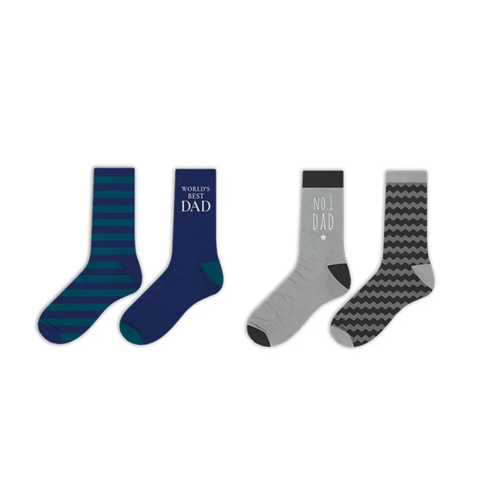 Father's Day Socks Gift Set | 4 Pack World's Best Dad Motif - Image 2