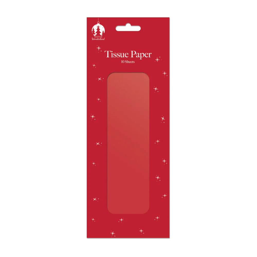 Festive Wonderland Red Christmas Tissue Paper | Pack of 10 Sheets