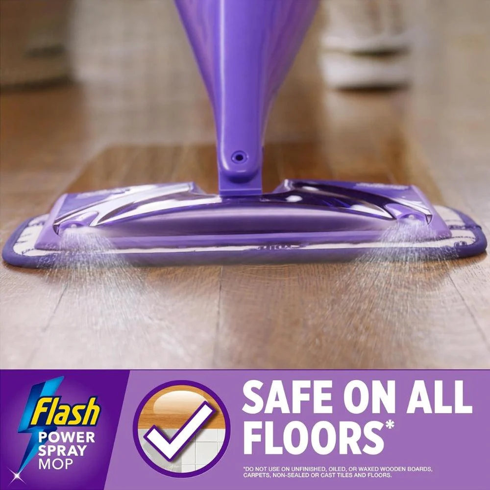 Flash Power Spray Mop Floor Cleaner All in One Starter Kit | 1 Washable Pad & 2 Disposable Pads - Image 4