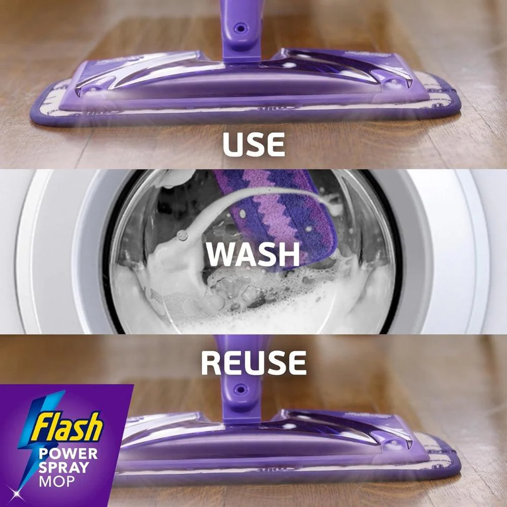 Flash Power Spray Mop Floor Cleaner All in One Starter Kit | 1 Washable Pad & 2 Disposable Pads - Image 5