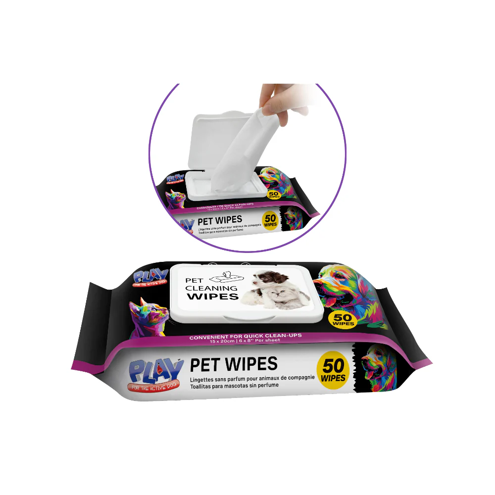 Fragrance Free Pet Cleaning Wipes | 15 x 20cm, Pack of 50