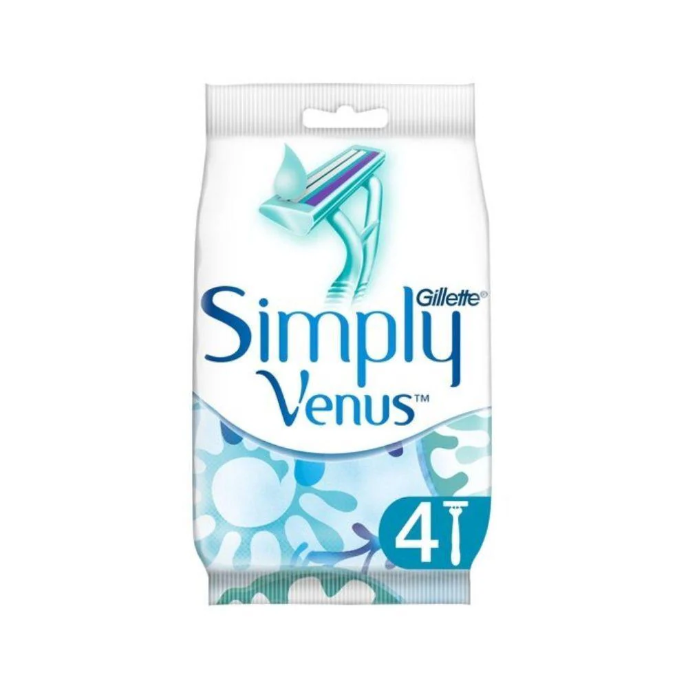Gillette Simply Venus 2 Blade Disposable Razors | Pack of 4