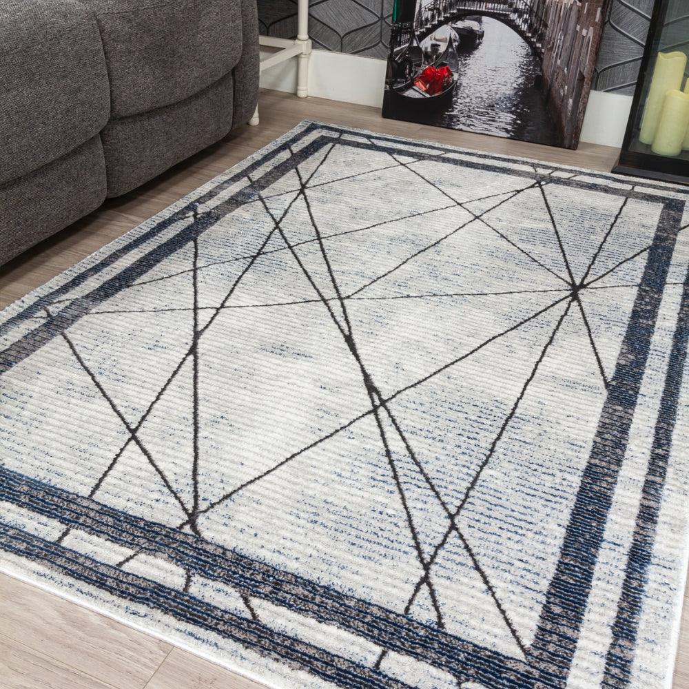 Glitz Art Deco Blue Rug | Modern Geometric Design, Plush Comfort - Image 5