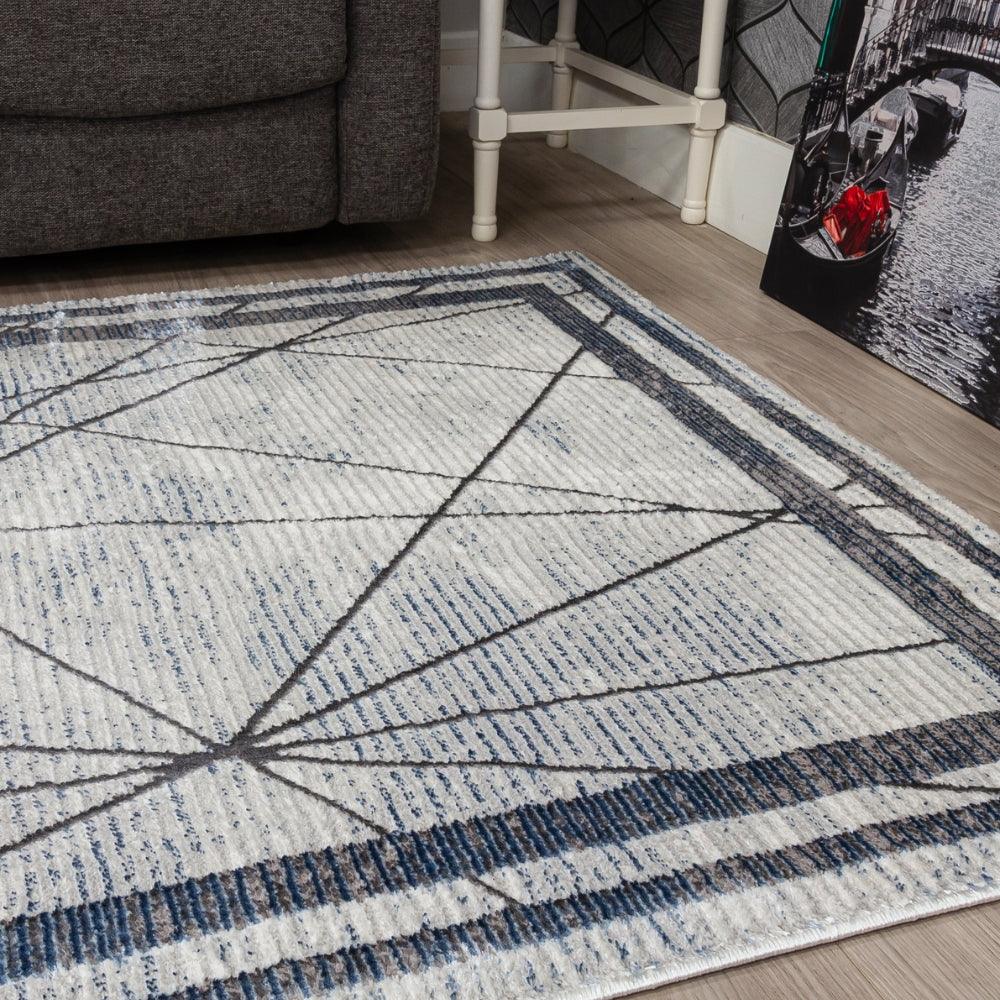 Glitz Art Deco Blue Rug | Modern Geometric Design, Plush Comfort - Image 6