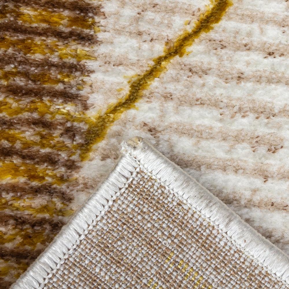 Glitz Art Deco Rug | Chic Geometric Design in Ochre & Beige - Image 10