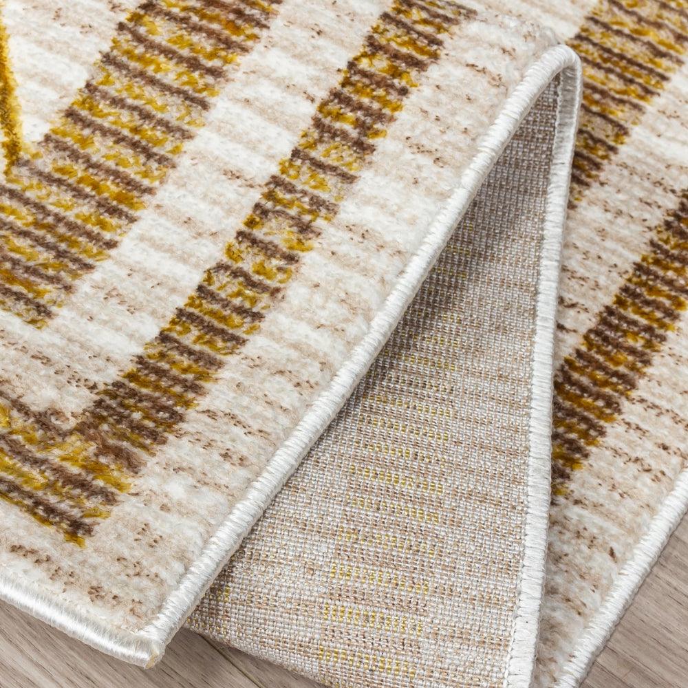Glitz Art Deco Rug | Chic Geometric Design in Ochre & Beige - Image 12