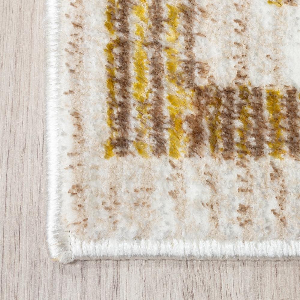 Glitz Art Deco Rug | Chic Geometric Design in Ochre & Beige - Image 8