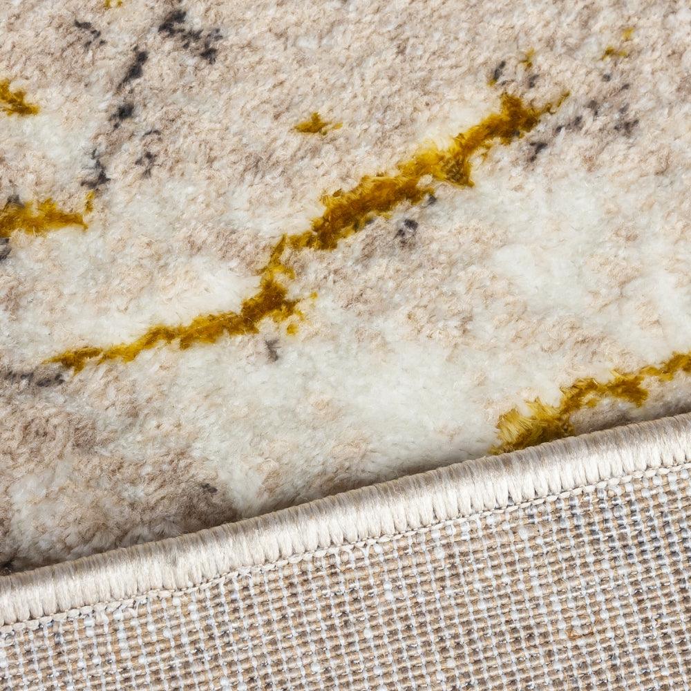 Glitz Marble Ochre Luxury Rug | Soft, Durable & Stylish Design - Image 10