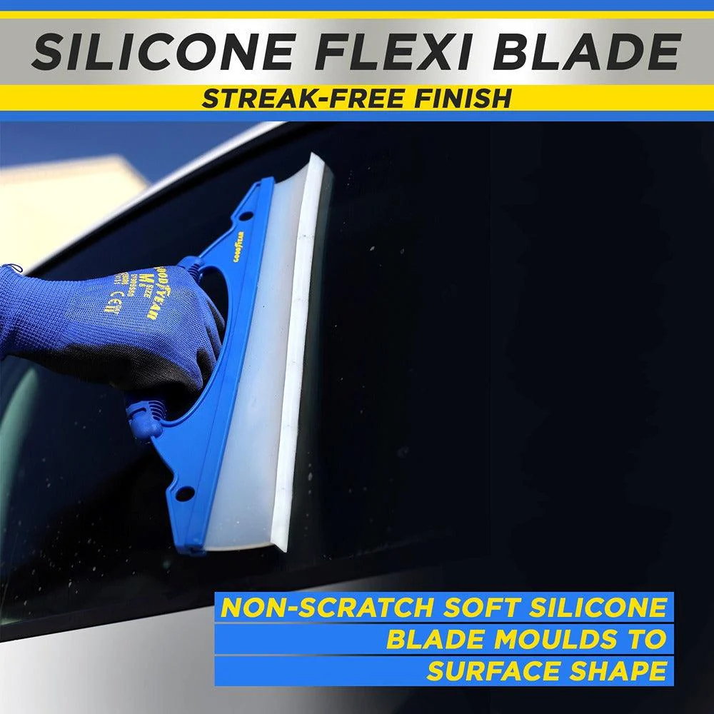 Goodyear Silicone Window Squeegee | Vibrant Blue Ergonomic Grip - Image 4