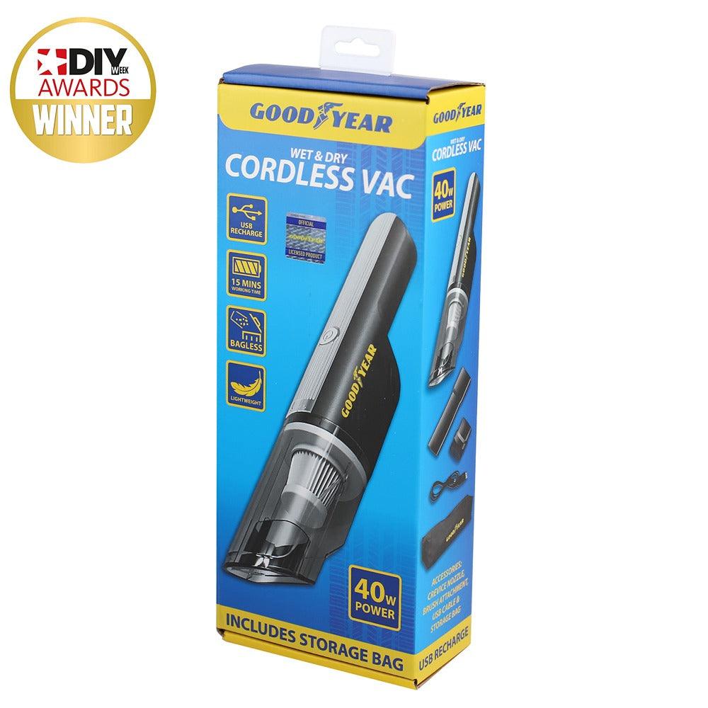 Goodyear Wet & Dry Cordless Vacuum Cleaner | USB Charging, Powerful Suction, Versatile Attachments - Image 2