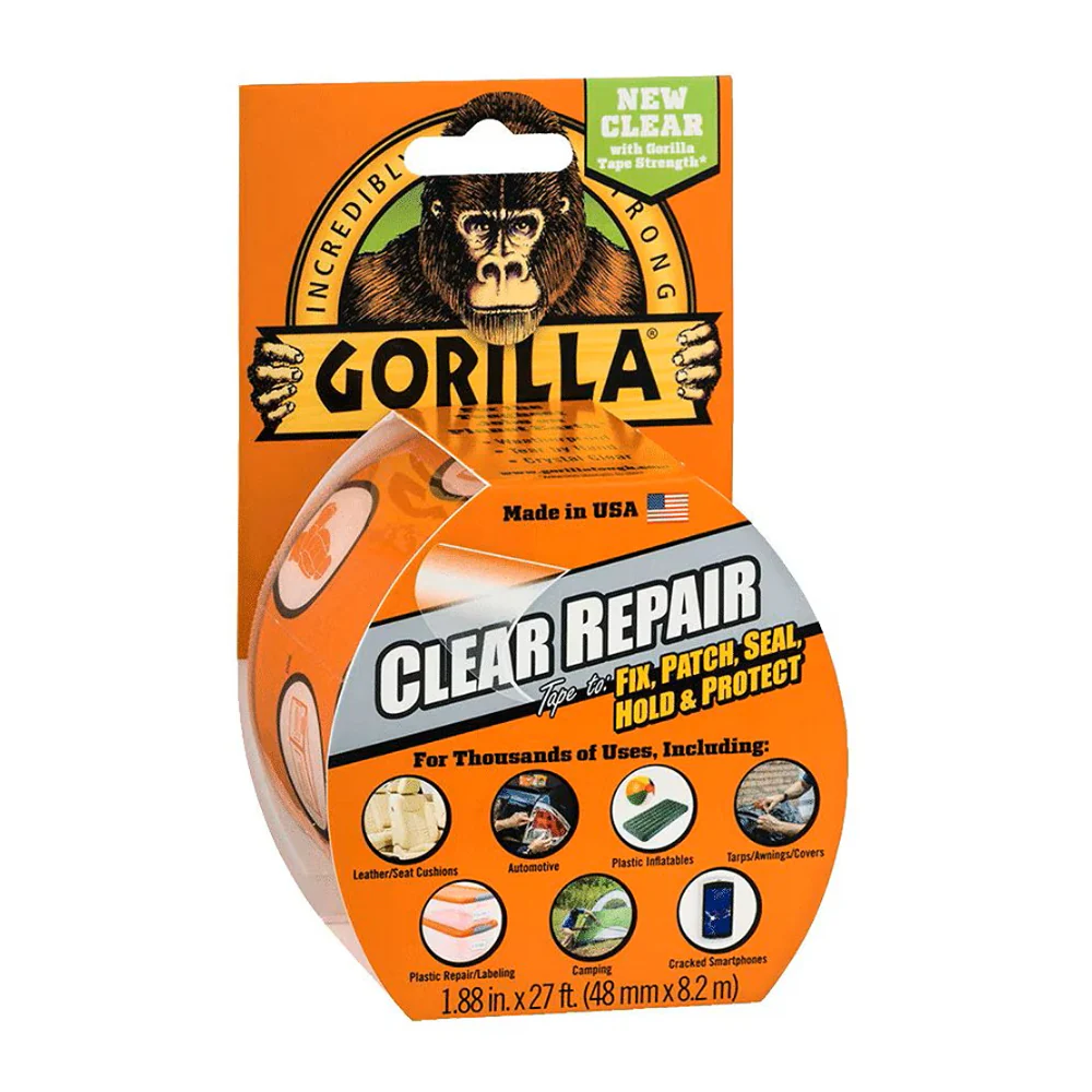 Gorilla Glue Clear Repair Tape | 48 mm x 8.2 m, Strong Adhesive