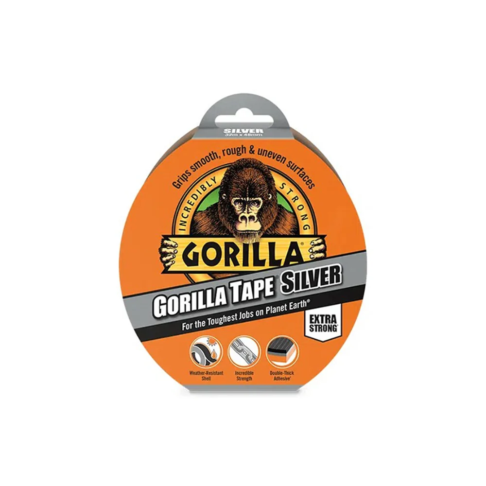 Gorilla Glue Silver Heavy-Duty Repair Tape | Weather-Resistant, 48mm x 32m