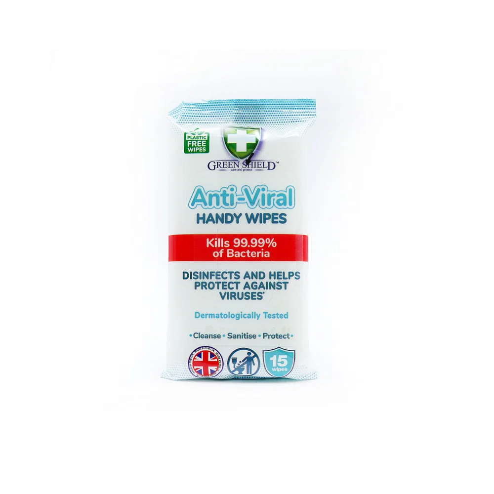 Green Shield Anti-Viral Handy Wipes | Pack of 15