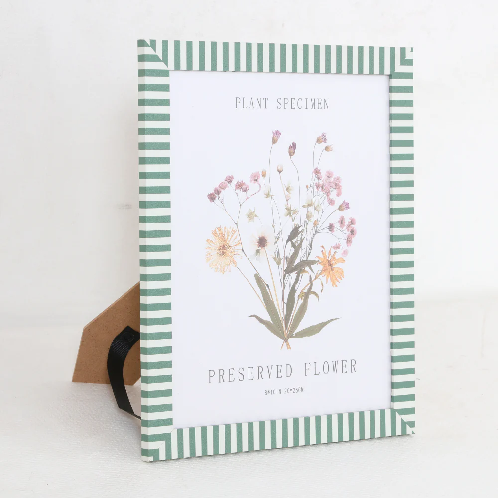 Green Stripe Preserved Flower Specimen Wall Frame | 8 x 10 inch - Image 2