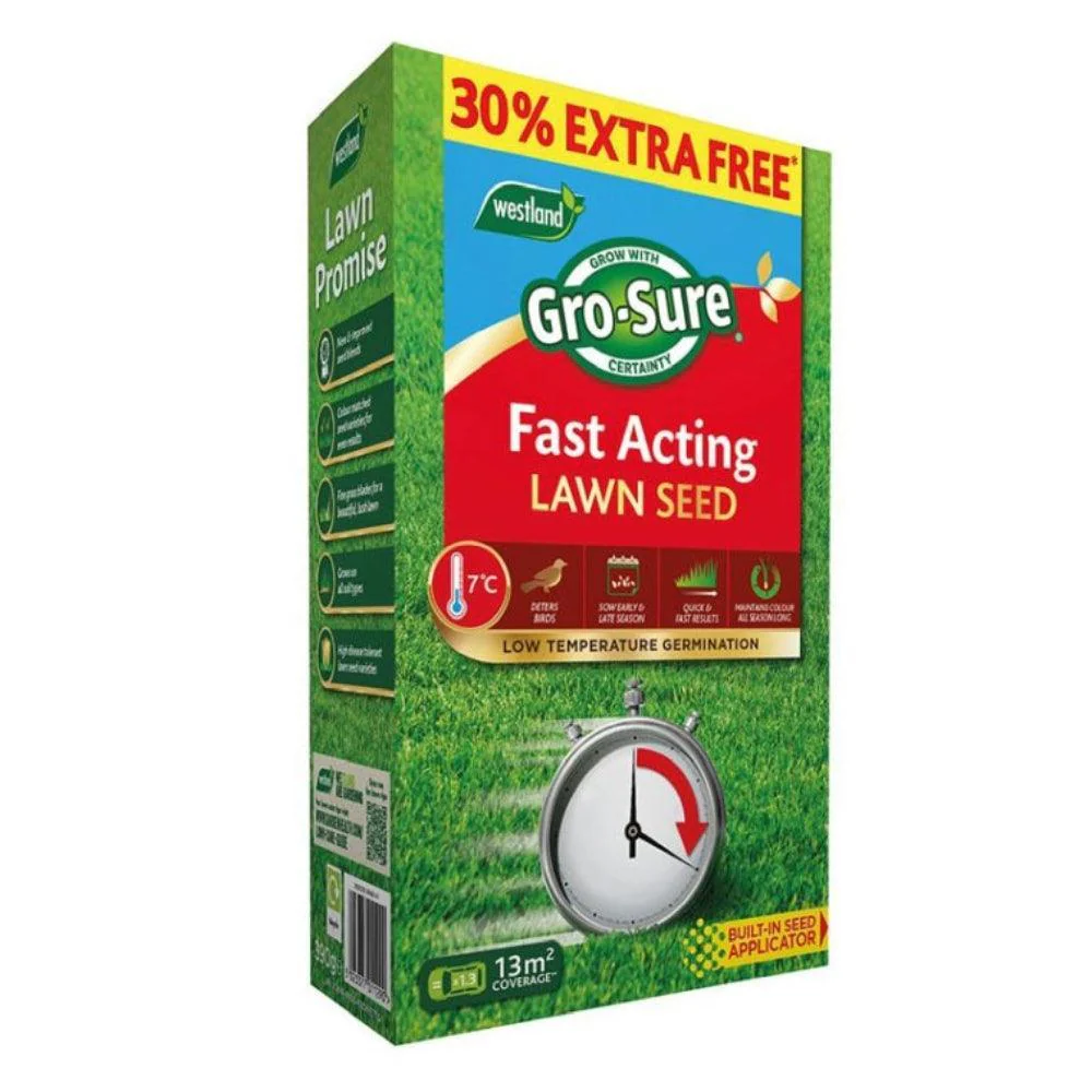 Gro-Sure Fast Acting Lawn Seed | 10m2 + 30% Extra Free