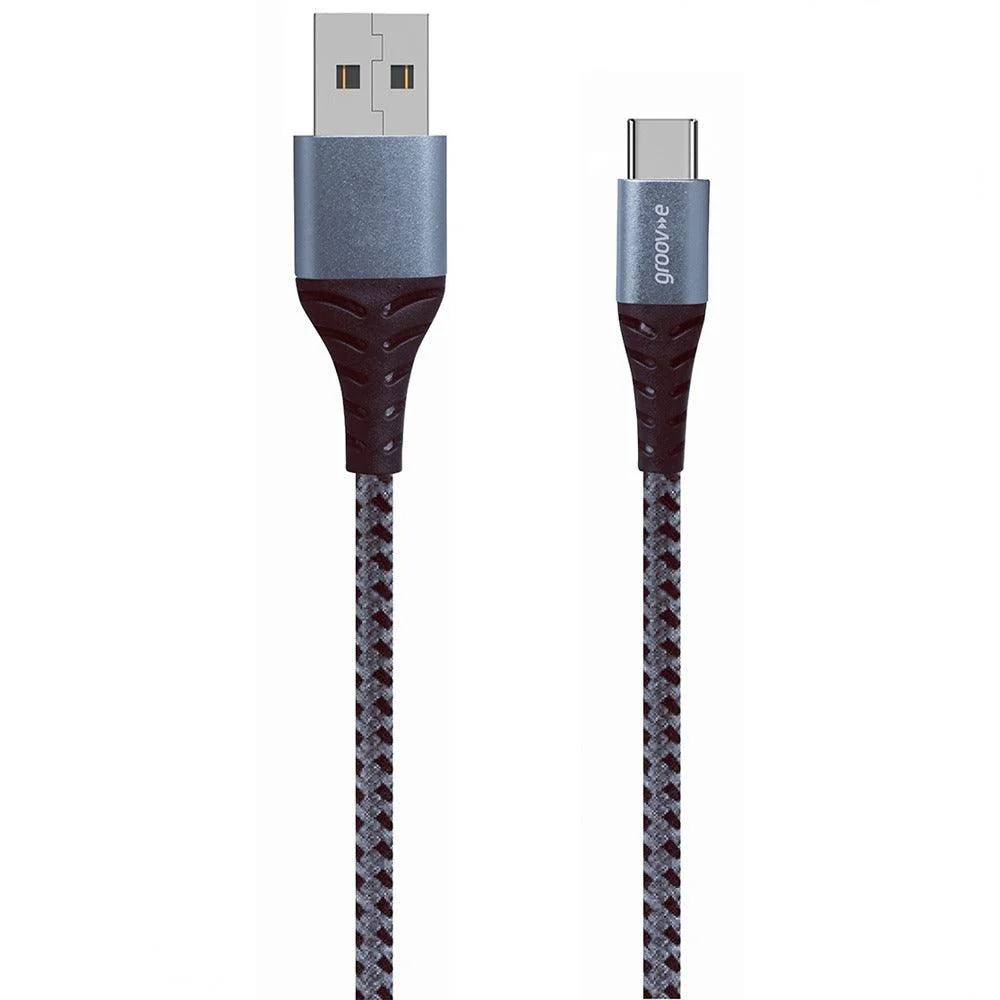 Groov-e Braided USB-C to A Cable | 1M | 2.4A Fast Charging - Image 2