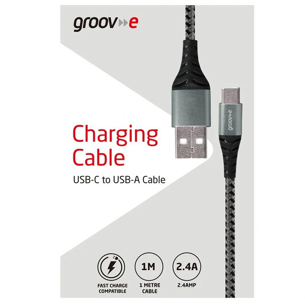 Groov-e Braided USB-C to A Cable | 1M | 2.4A Fast Charging - Image 3