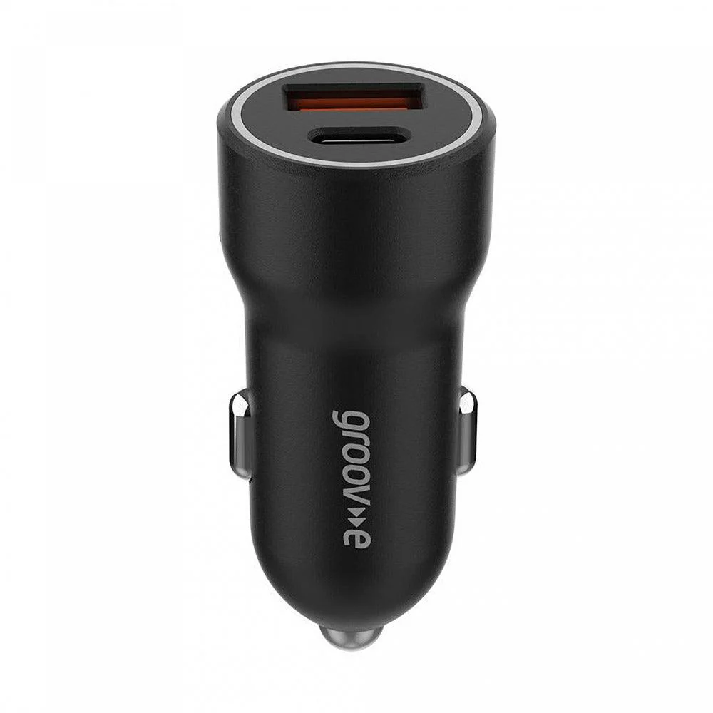 Groov-e Dual USB-A & C Car Charger | 20W | Black - Image 3