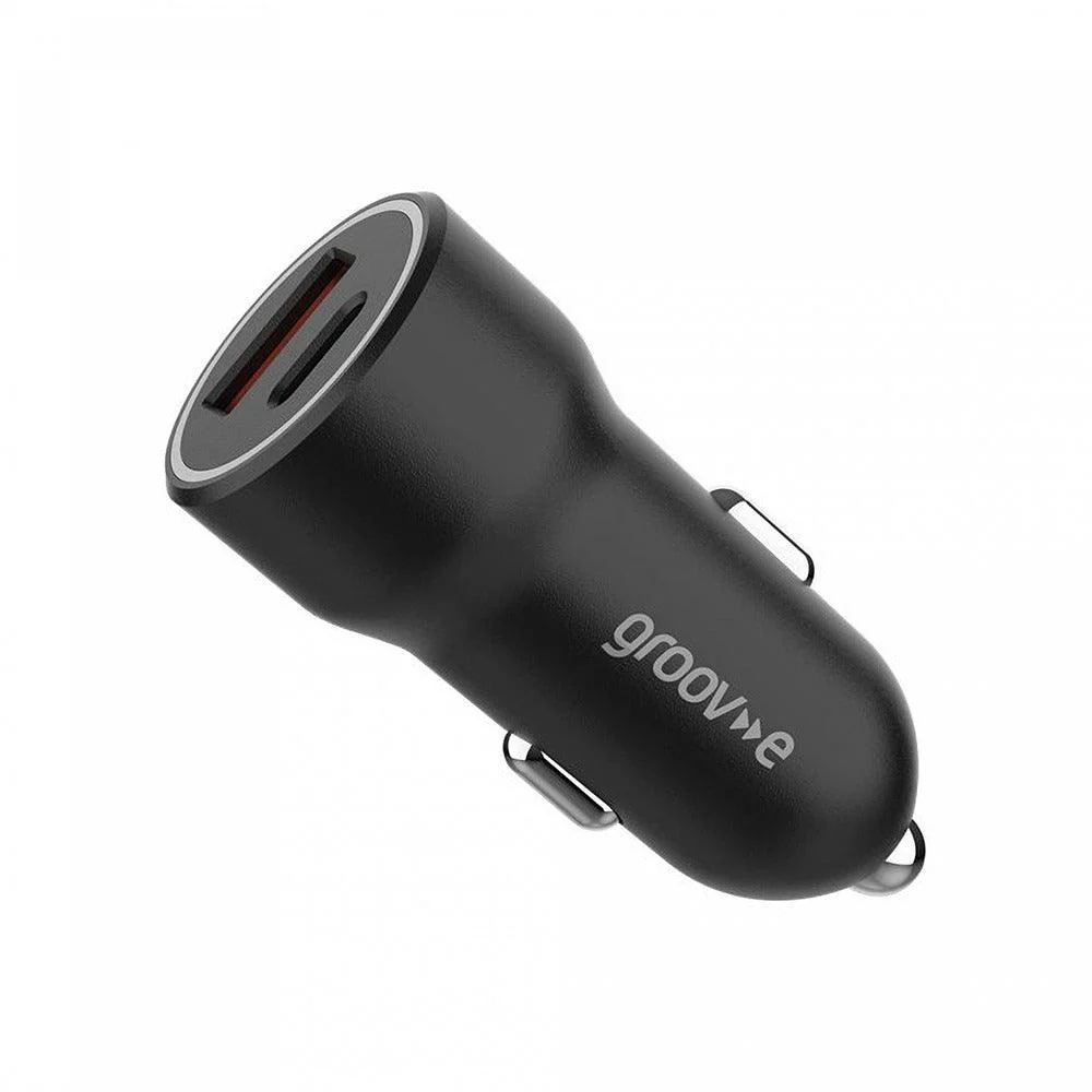 Groov-e Dual USB-A & C Car Charger | 20W | Black - Image 4