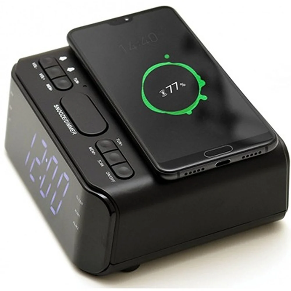 Groov-e Groove Atlas Alarm Clock Radio | Dual Alarms, Wireless Charging - Image 4