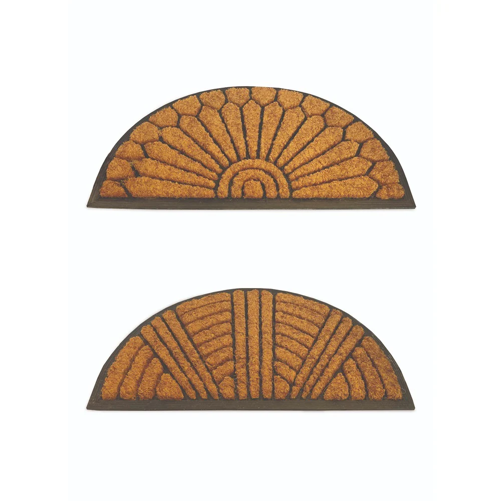 Half Moon Rubber & Coir Scraper Mat | Natural Coir, Rubber Edge