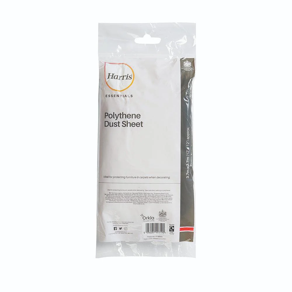 Harris Essentials Plastic Dust Sheet | 12 x 12Ft