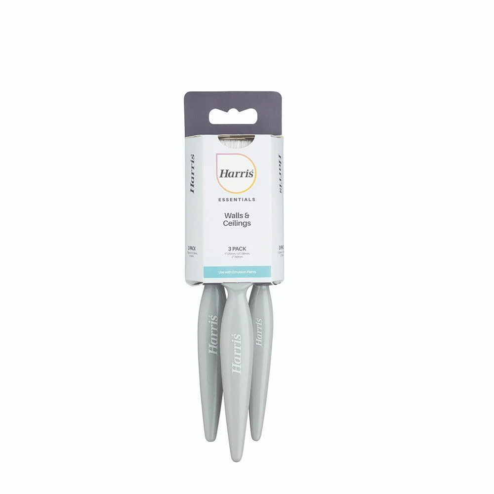 Harris Essentials Wall & Ceiling Paint Brush | Pack of 3
