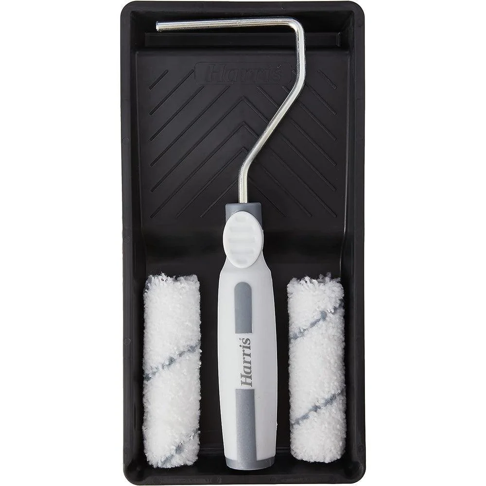 Harris Seriously Good Walls & Ceilings Medium Pile Paint Roller Set with Tray | 4in| 2 Sleeves