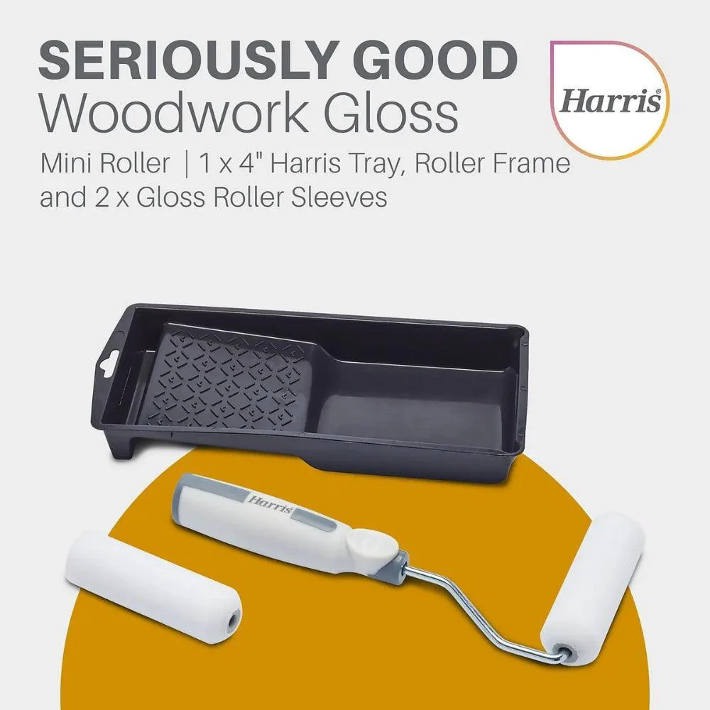 Harris Seriously Good Woodwork Gloss Mini Roller Set | 4in - Image 3