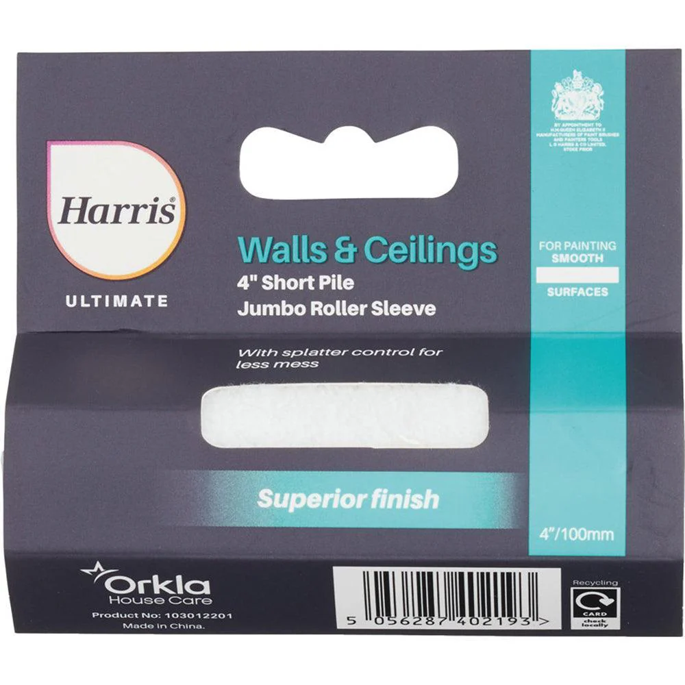 Harris Ultimate Walls & Ceilings Short Pile Jumbo Roller Sleeve | 4in