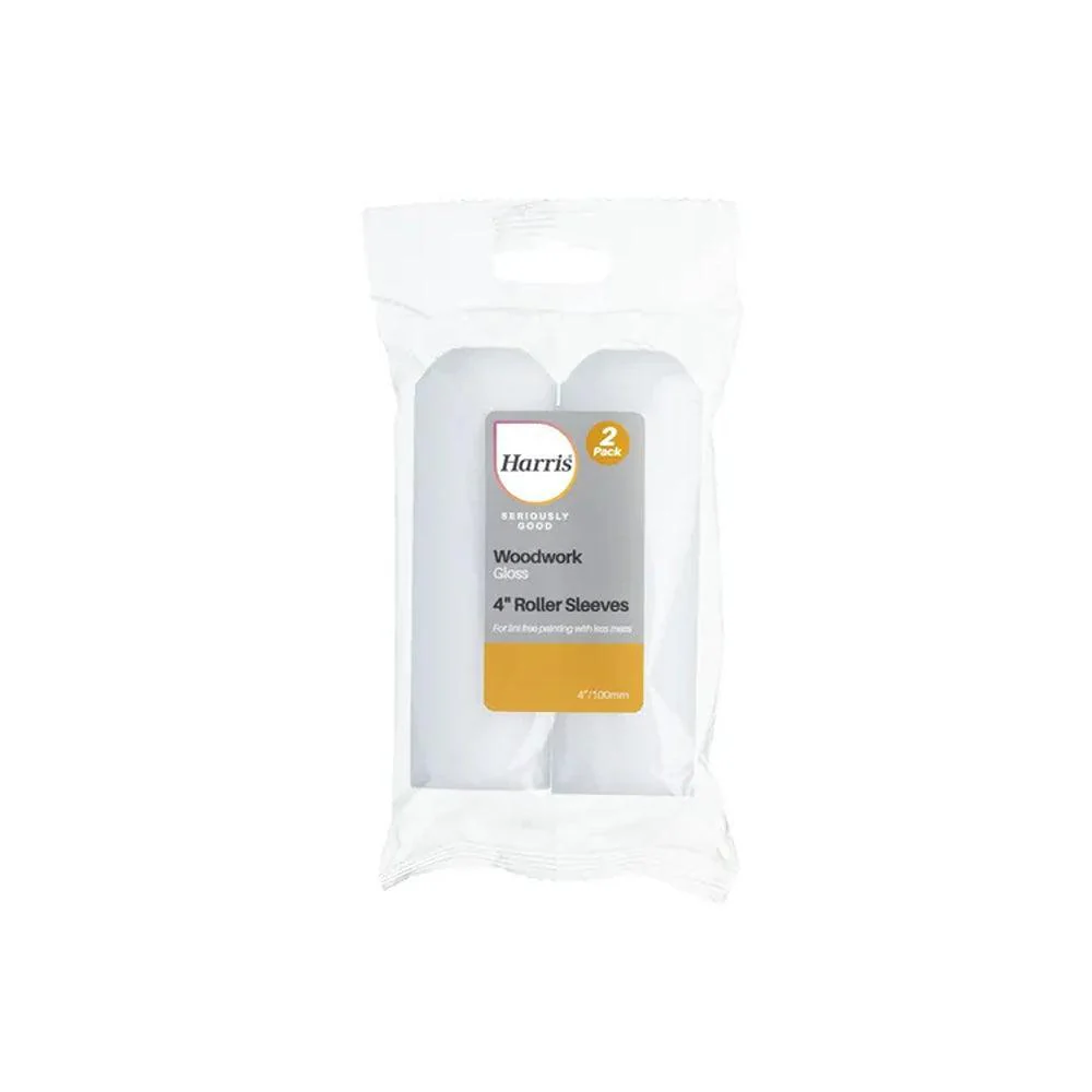 Harris Ultimate Woodwork Gloss Roller Sleeves | 4in | Pack of 2