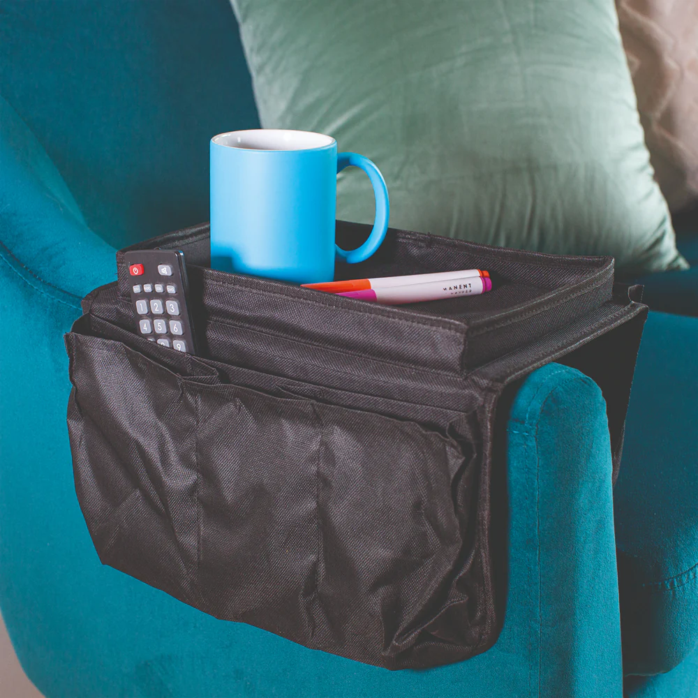 Home Black Armchair Caddy Organiser Holder | Black, Armchair - Image 2