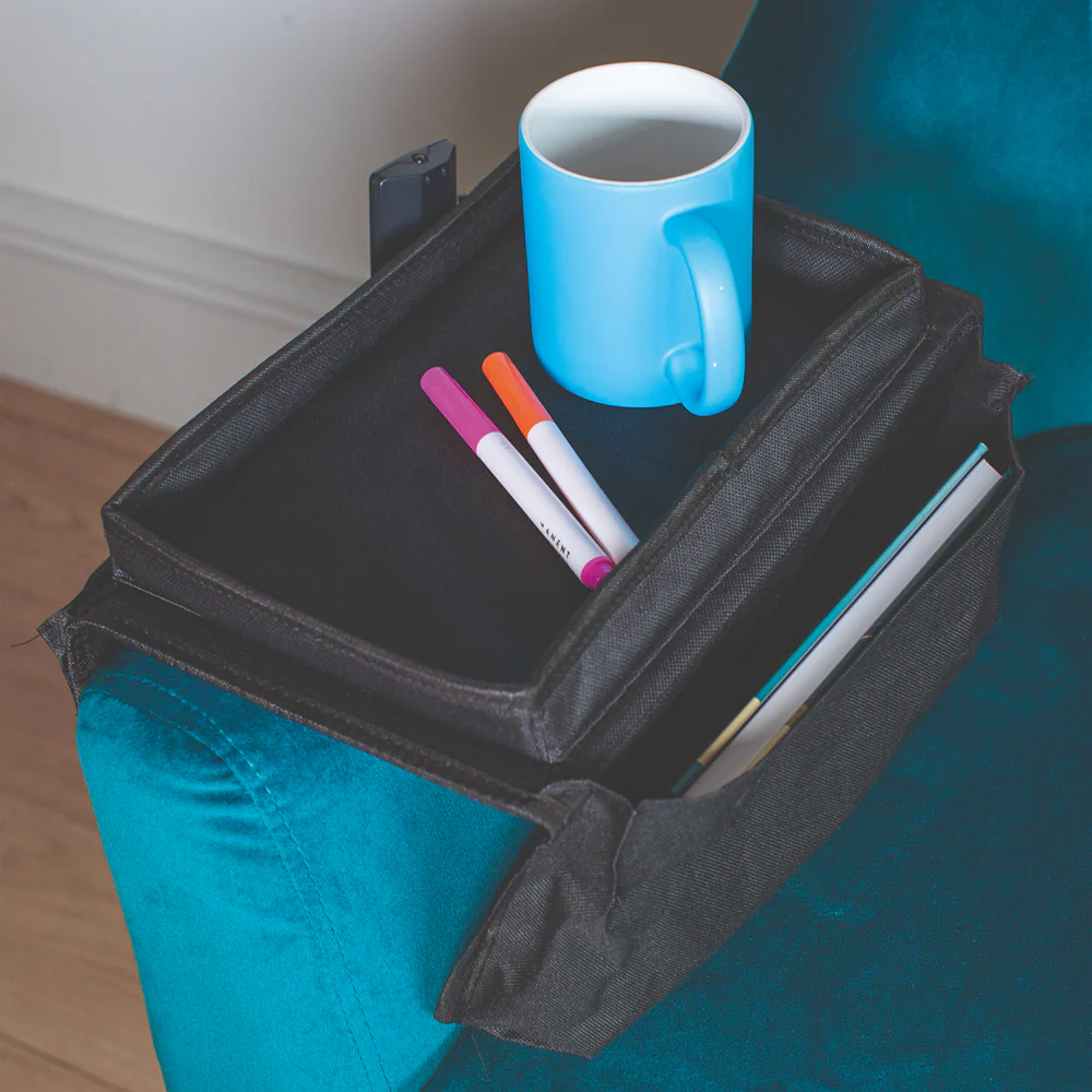 Home Black Armchair Caddy Organiser Holder | Black, Armchair - Image 3
