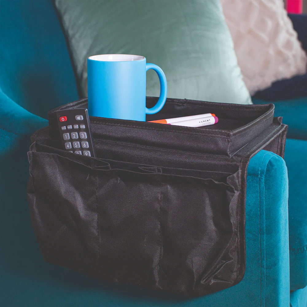 Home Black Armchair Caddy Organiser Holder | Black, Armchair - Image 4