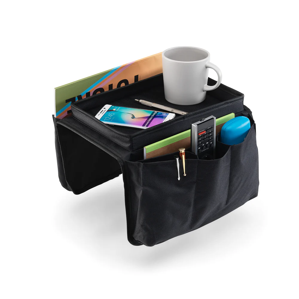 Home Black Armchair Caddy Organiser Holder | Black, Armchair - Image 6