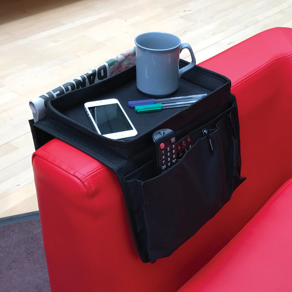 Home Black Armchair Caddy Organiser Holder | Black, Armchair - Image 7