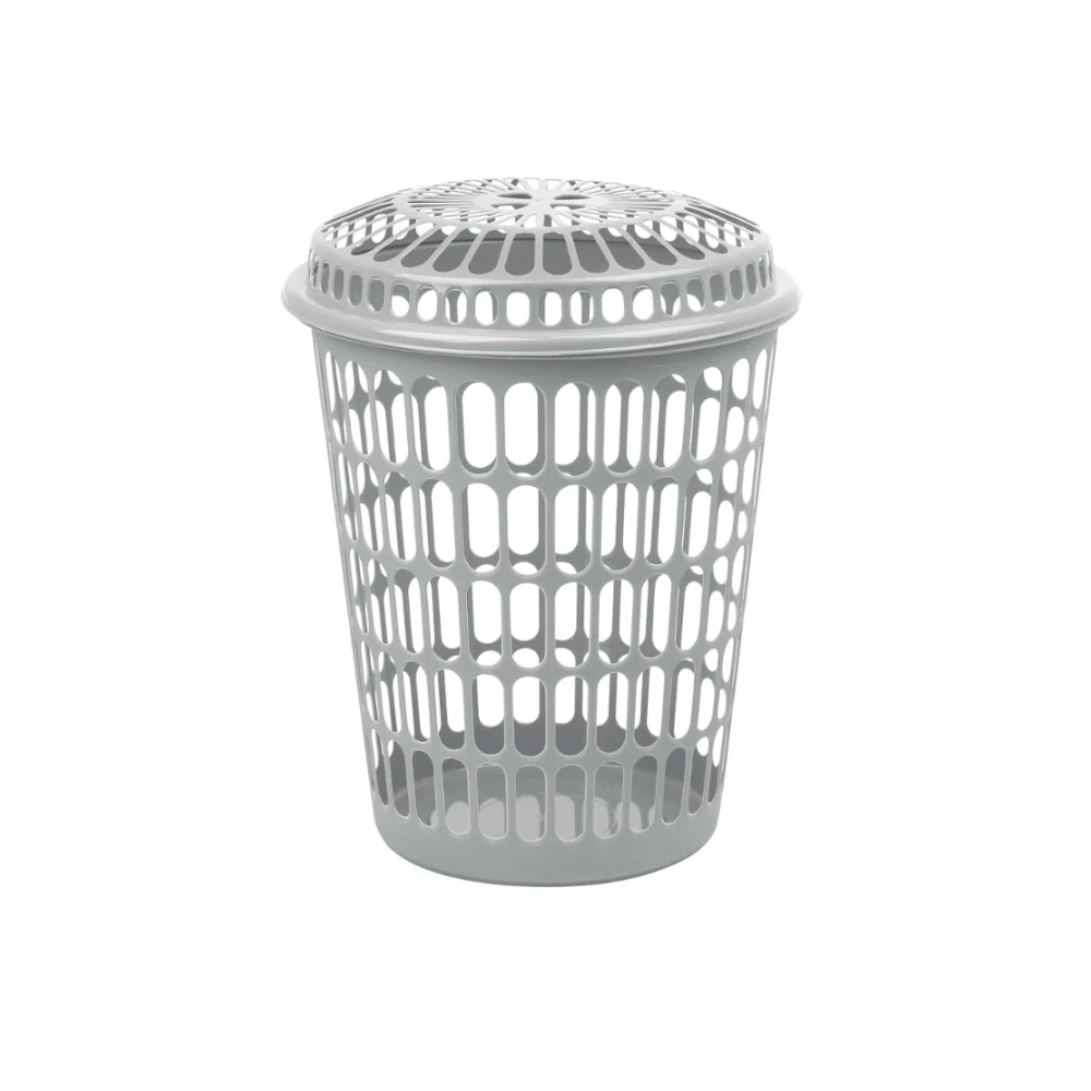Home Solutions Grey Laundry Basket with Ventilated Lid | 45L