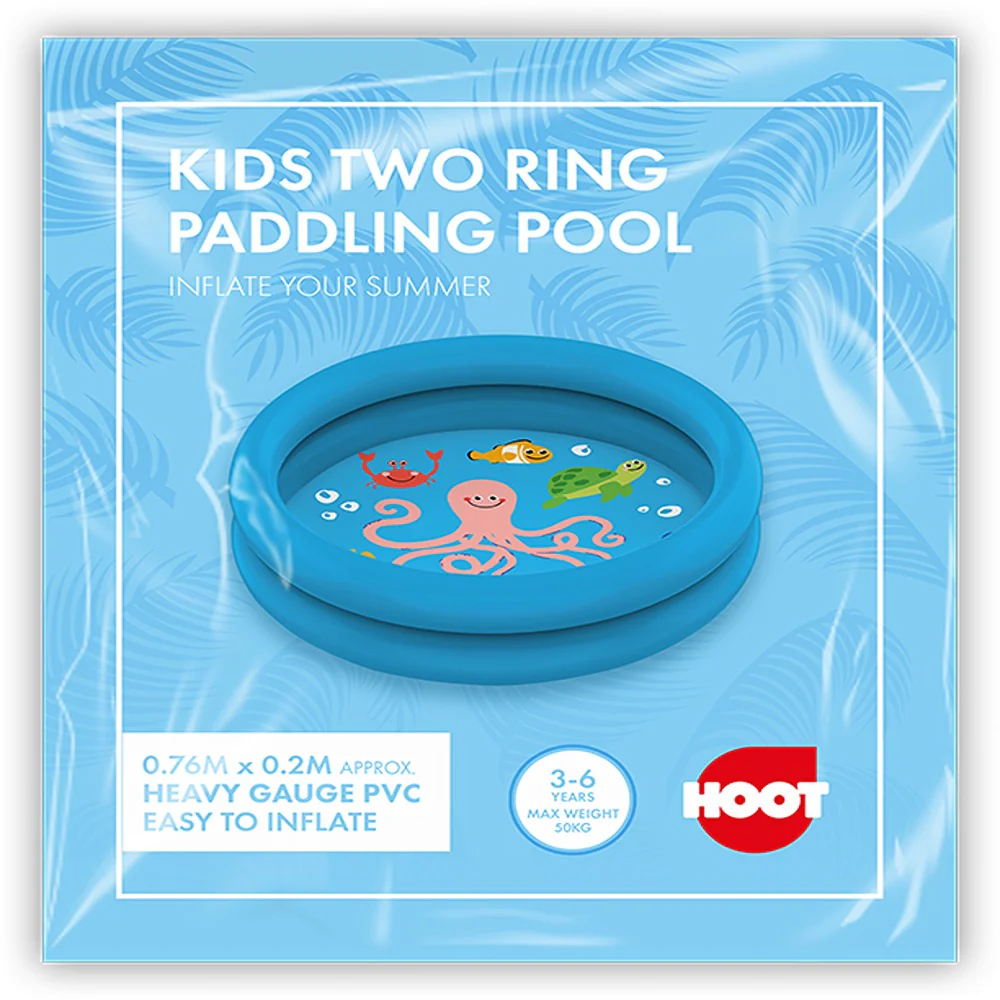 Hoot Sea Animal Two Ring Paddling Pool | 0.76m x 0.2m - Image 2