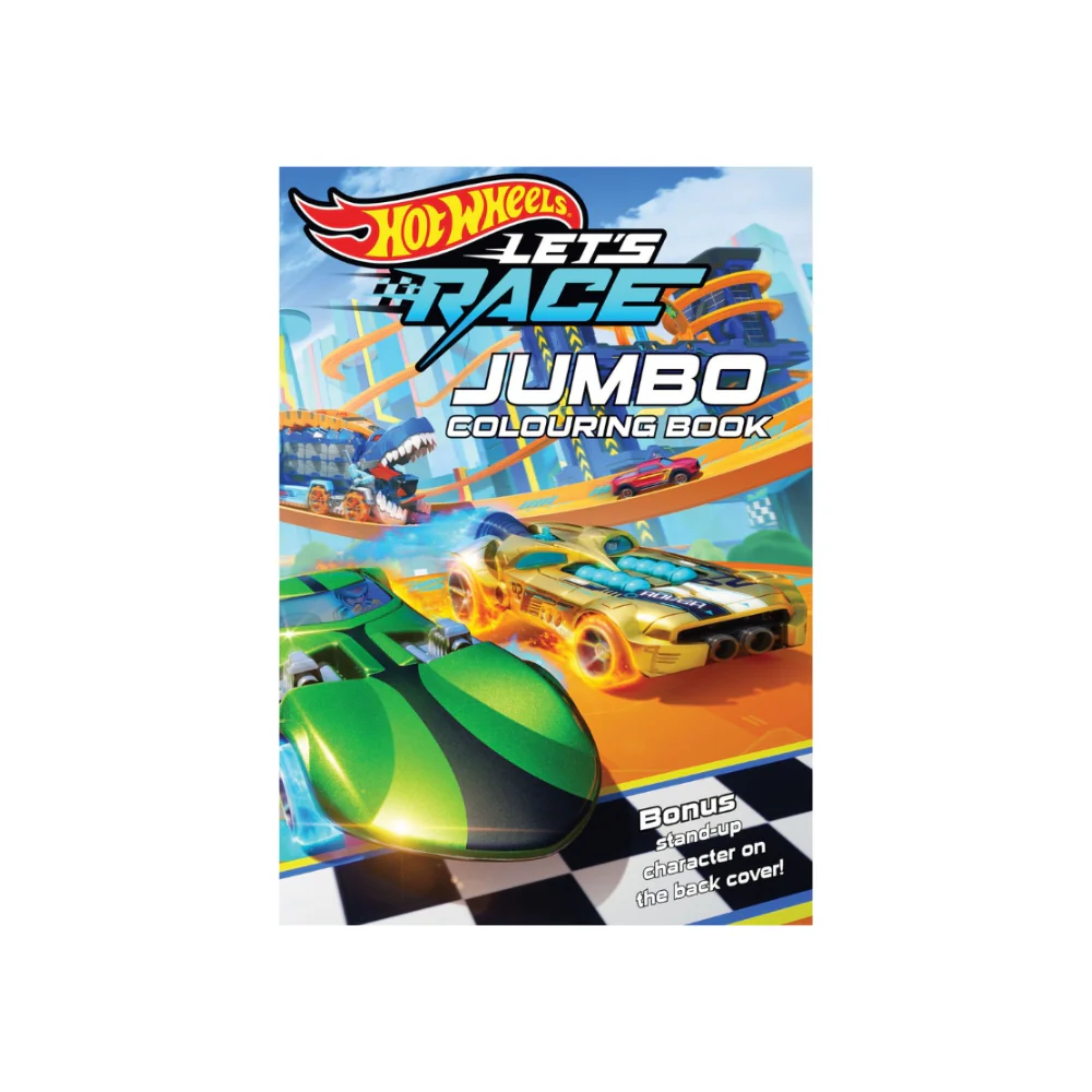 Hot Wheels Jumbo Colouring Book | Let’s Race, Bonus Stand-Up Character