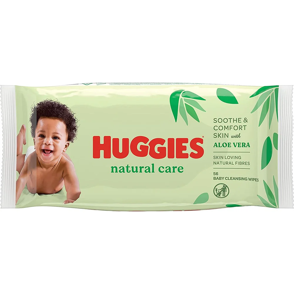 Huggies Natural Care Baby Wipes | Aloe Vera | 56 Pack