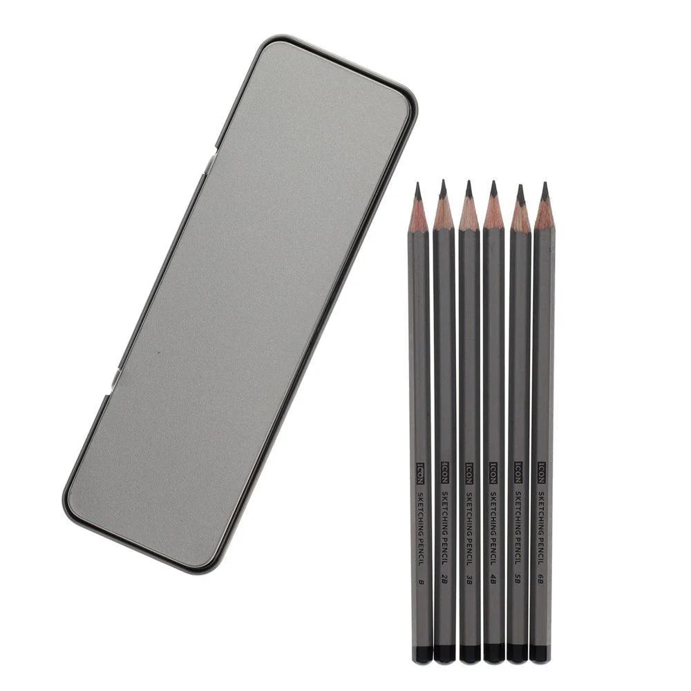Icon Sketching Pencils B-6B Set | 6 Piece Set - Image 4