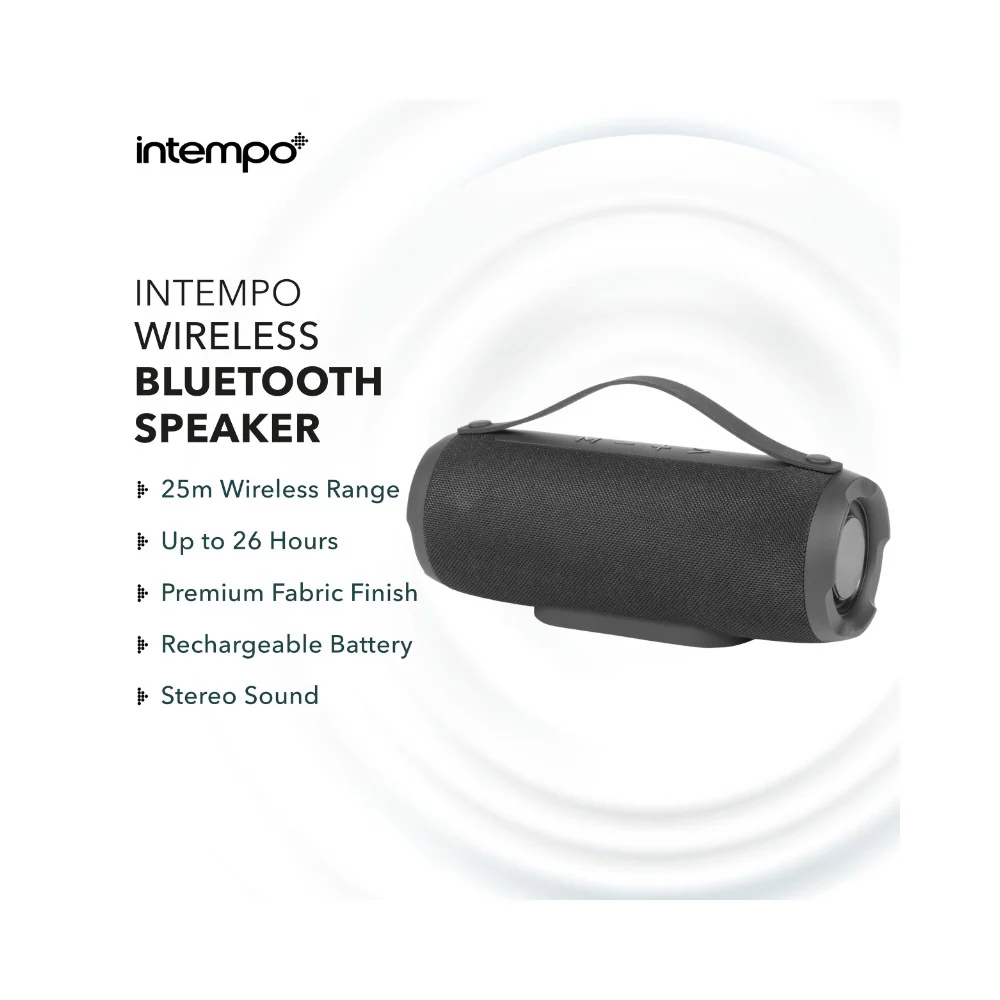 Intempo Aria Forte Portable Speaker | Black, Rechargeable Battery - Image 3