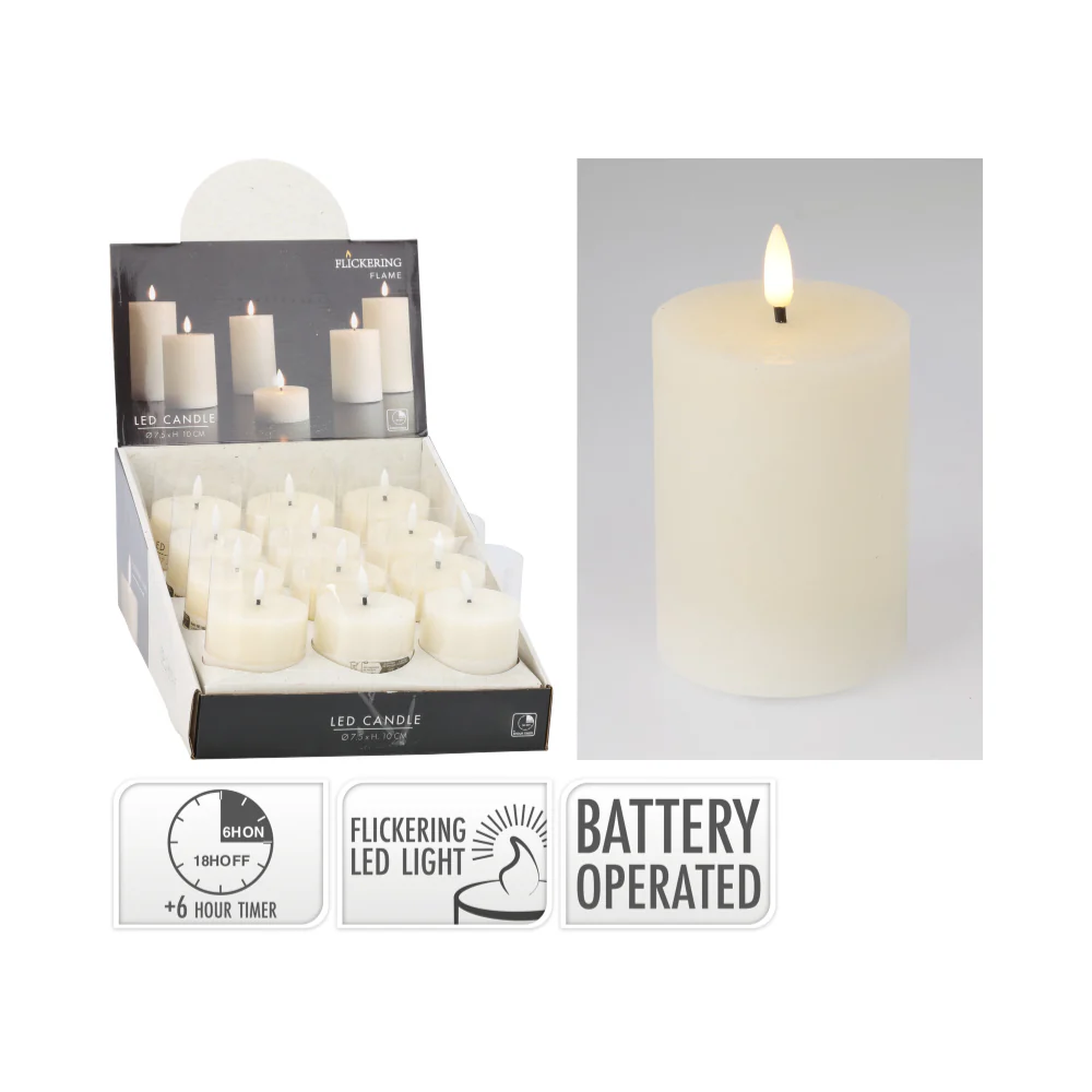 Ivory LED Candle | 7 x 10cm