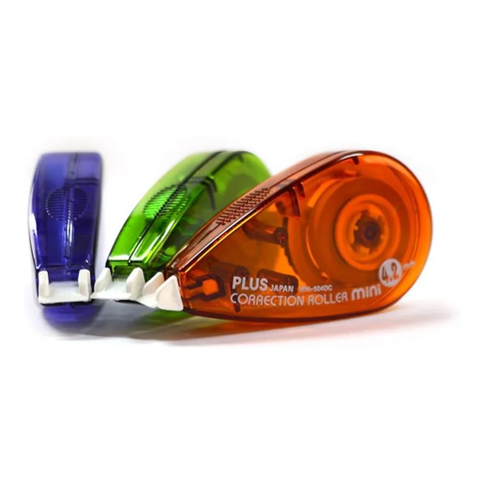 Japan Plus Mini Correction Roller | Pack of 3, 4.2mm, Assorted Colours - Image 2