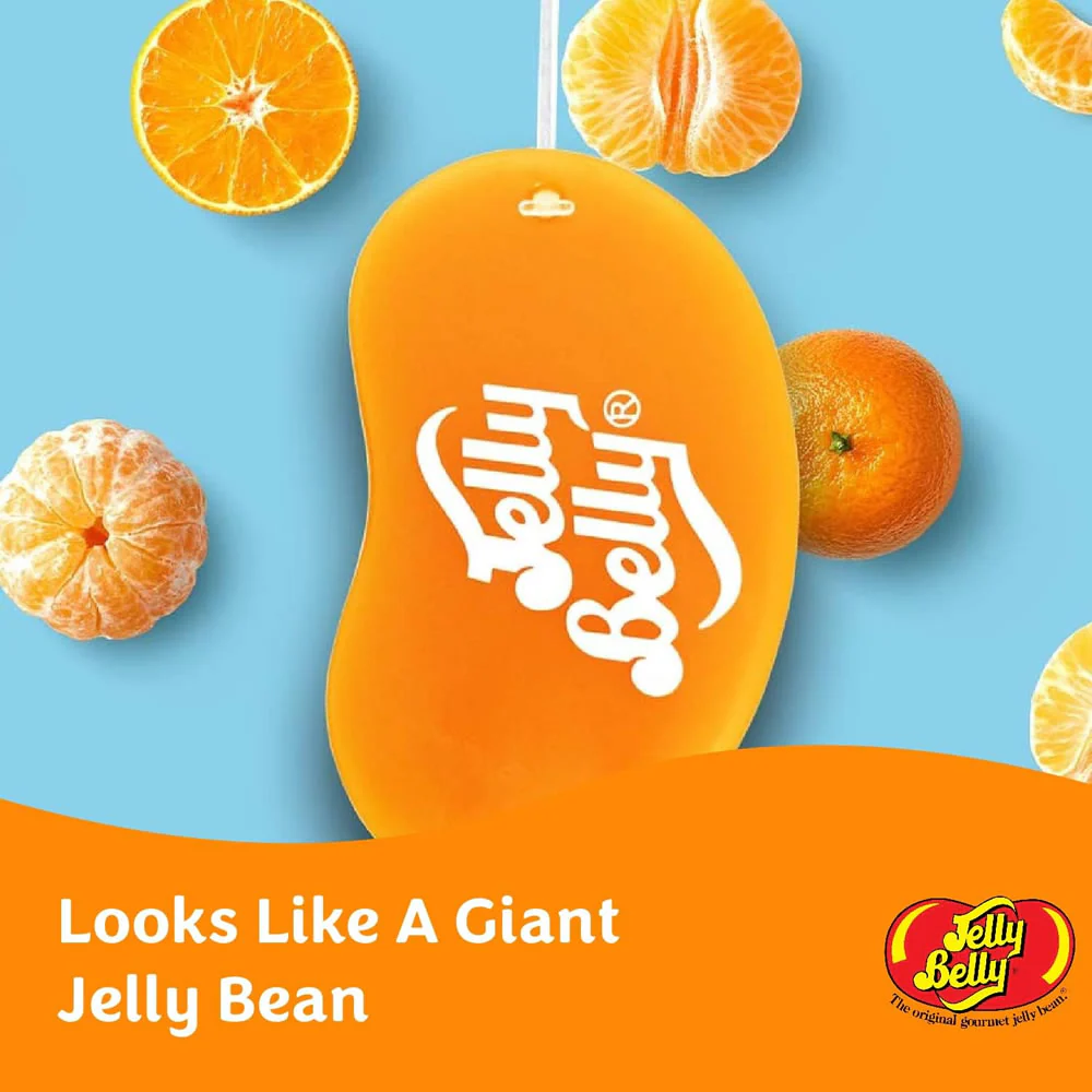 Jelly Belly 3D Tangerine Jelly Bean Air Freshener | Hanging, Orange - Image 2