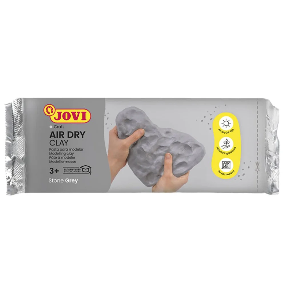 Jovi Grey Air Dry Modelling Clay | 500g, No Kiln Needed, Age 3+