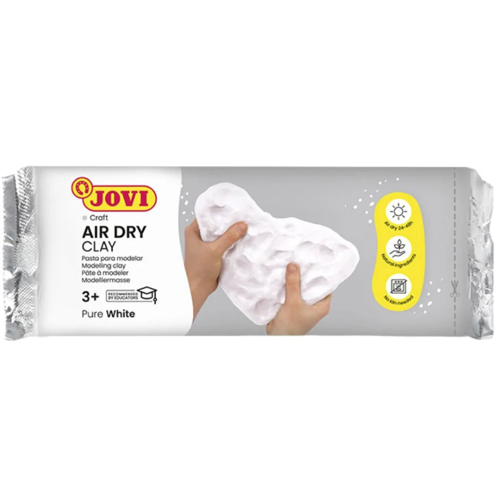 Jovi White Air Dry Modelling Clay | 500g, Child Friendly, Ready to Use